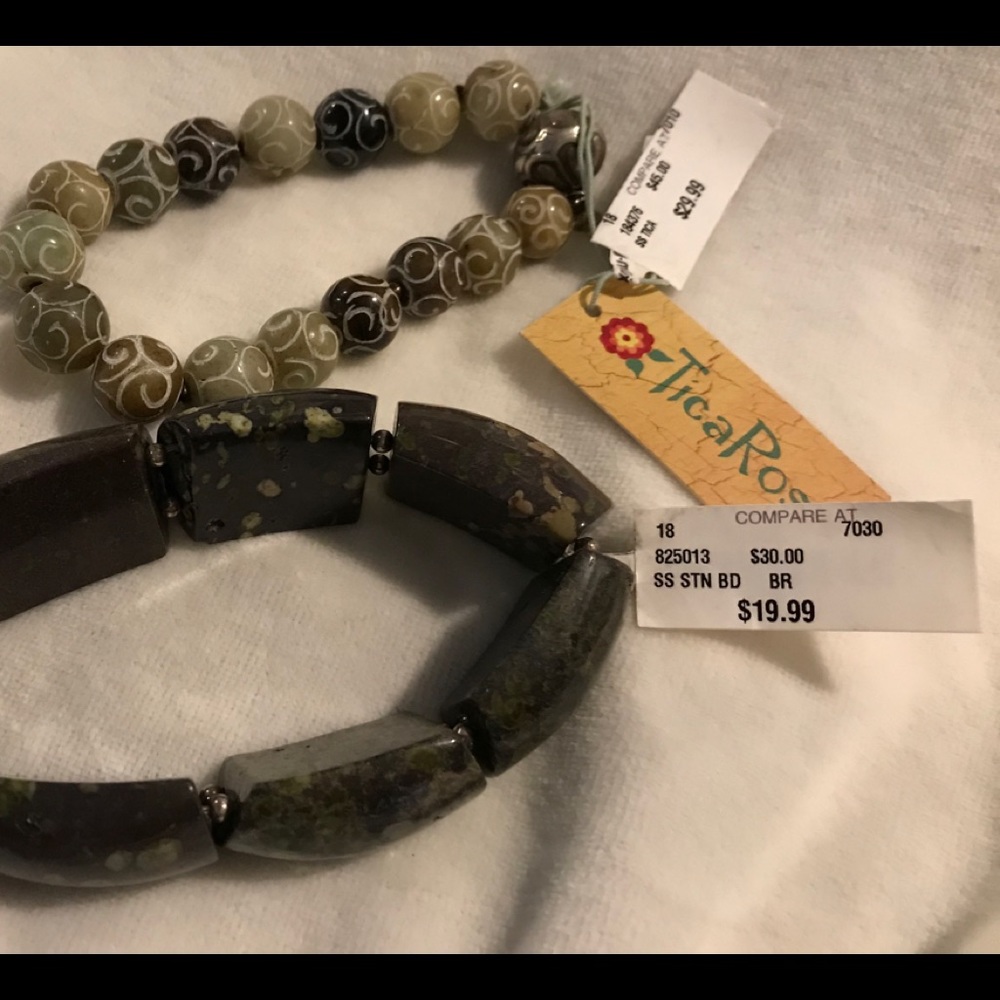 2 Beautiful Moss Agate Bracelets